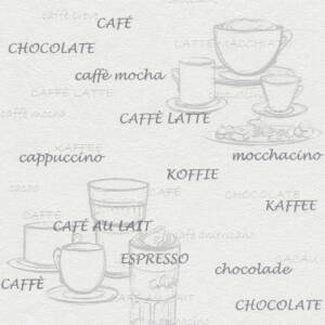 Тапет винил флис Настроение надписи кафе бяло