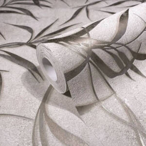 Тапет винил флис Градско Сияние листа златно и бежово