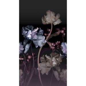 Тапет-пано Фешън 4Уолс 4 - 3 части - нощни цветя черно