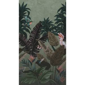 Тапет-пано Фешън 4Уолс 4 - 3 части - джунгла зелено