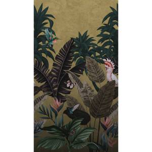 Тапет-пано Фешън 4Уолс 4 - 3 части - джунгла жълто