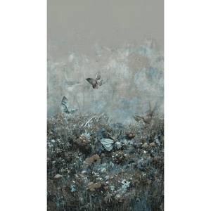 Тапет-пано Фешън 4Уолс 4 - 3 части - полски цветя синьо