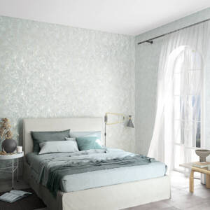 Тапет винил флис Градско Сияние линии тюркоаз