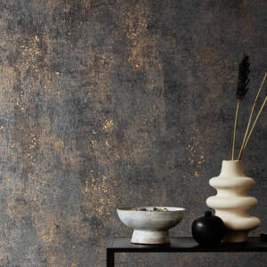 Тапет винил флис Градско Сияние бетон сиво антрацит