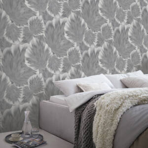 Тапет винил флис Спотлайт 2 големи листа сиво