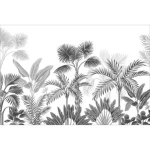 Фототапет Стандарт 360х254см Джунгла сиво-бяло