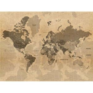 Фототапет Премиум 360х270см Винтидж карта на света