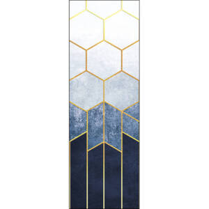 Фототапет Премиум 90х270см Пчелна пита синьо