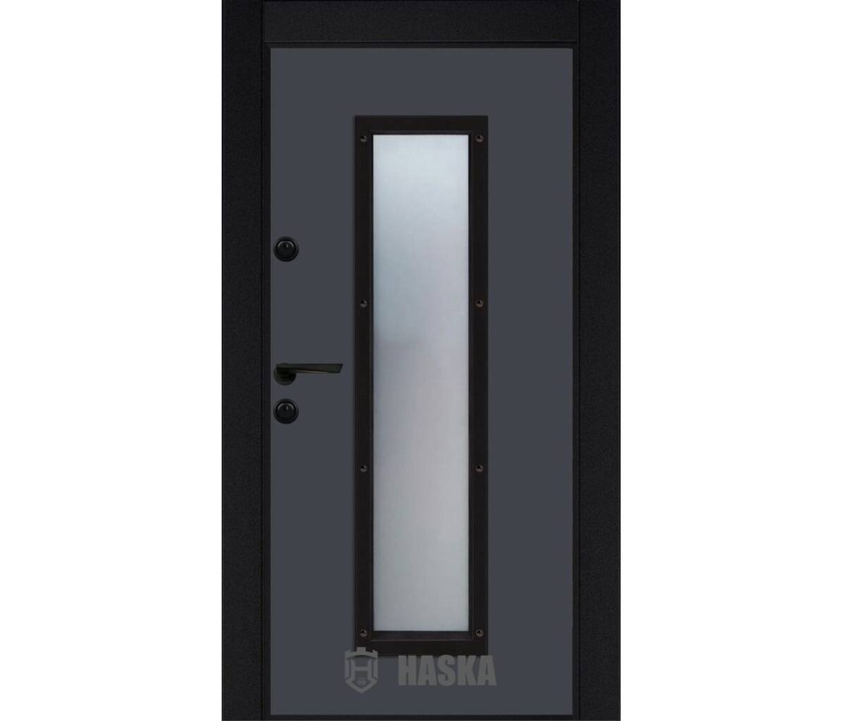 Блиндирана входна врата HASKA Outdoor - Композит Антрацит Glass