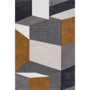 Килим ТБ - Вегас хоум горчица 3D фигури сив