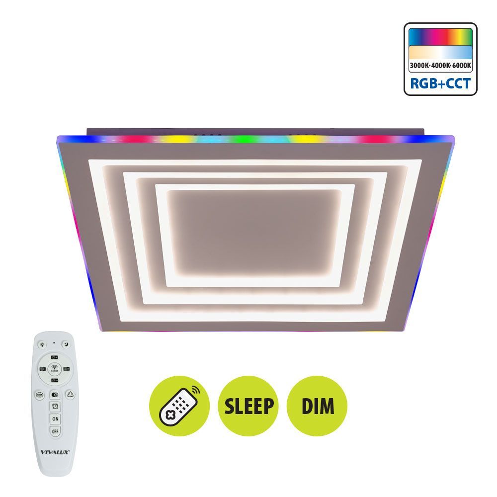 VIVALUX LED плафон с дистанционно DAKOTA LED 102W RGB 3000-6000K